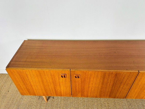 Image 1 of Scandinavian teak sideboard with 4 doors and tapered legs, 1960s