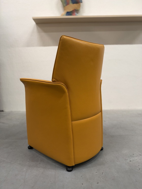 6 Chaises de salle à manger Leolux Tamarinde, état neuf, jaune, Cuir (photo 5 sur 9)