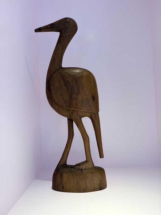 Image 1 of Beautiful set of XL mid-century wooden herons / cranes – 60s/70s