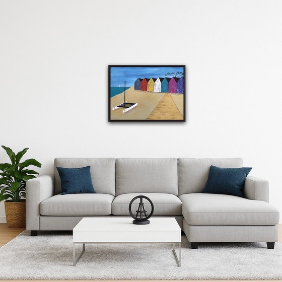 Image 1 of Acrylverf op gespannen canvas, 65x50 cm.