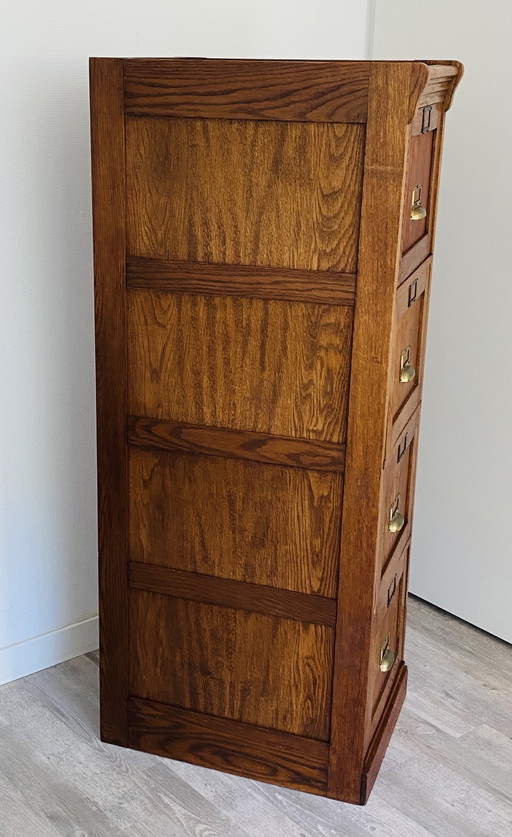 Vintage eiken archiefkast | ladekast | notariskast 