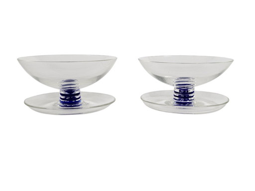 Leerdam Glass Factory - Andries Dirk Copier - Modello Arganuul - 2 coppe gelato - 1934