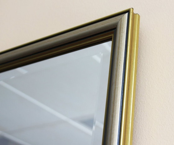 Miroir Rectangulaire Biseauté Au Cadre Bicolore, Italie, 1960 – Wood (photo 4 of 6)