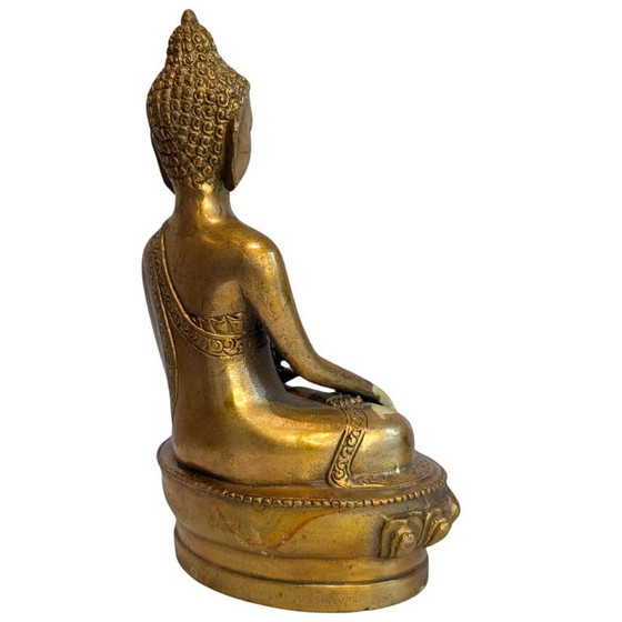 Bronzen Medicijnboeddha Bhaisajyaguru – Nepal – 126 – Beeldhouwkunst (photo 4 of 9)