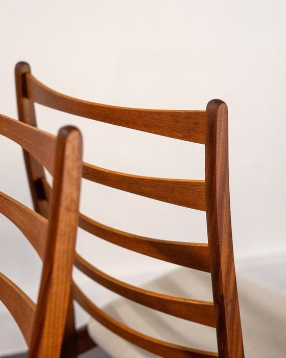 Image 1 of 6x Danish Dining Chairs made of Solid Teak and Beige Upholstery