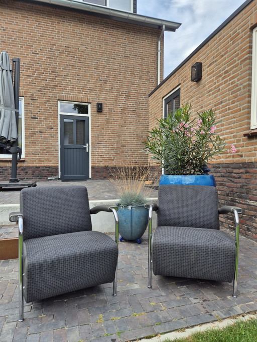 2x Leolux Scylla Fauteull – fauteuils, Leather, Metal