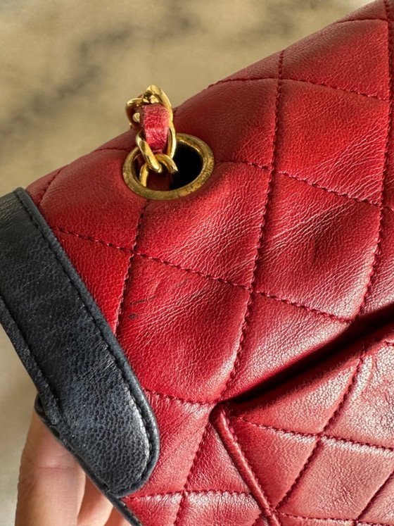 Image 1 of Borsa Chanel a patta singola, rossa e nera