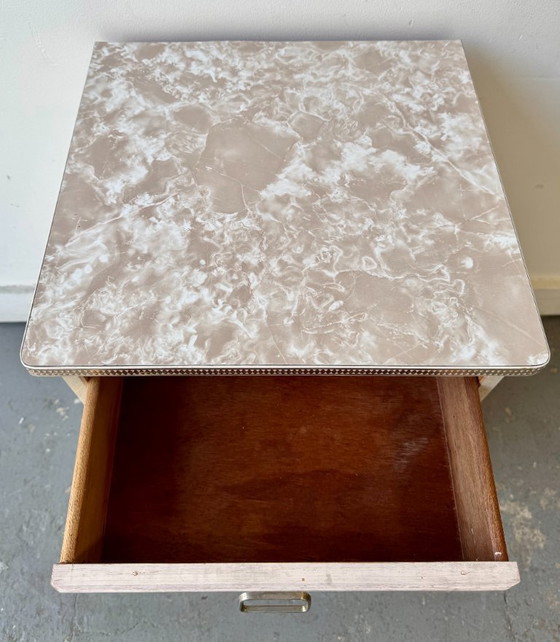 Image 1 of Vintage Bedside Table with Drawer