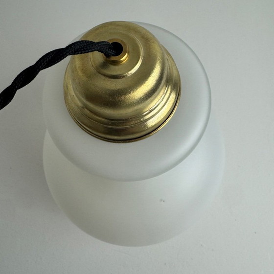 OLD LARGE OPALINE PENDANT LAMP 1970 VINTAGE – Glass (photo 7 of 14)