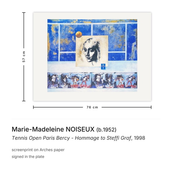 Marie-Madeleine NOISEUX Serigrafía Abierto de Tenis París Bercy - Homenaje a Steffi – Litografías y grabados (photo 3 of 5)