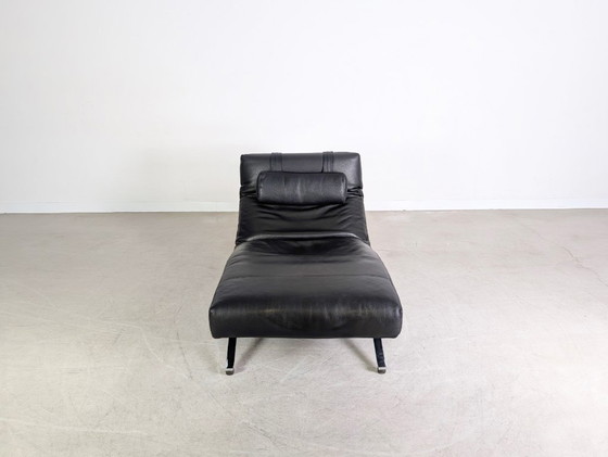 Image 1 of Originele Niels Eilersen fauteuil Jens Juul lounger leer zwart 1980