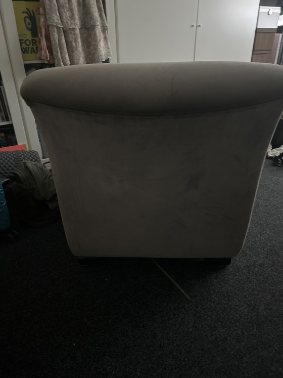 Image 1 of Art Deco chair with black lacquered armrests