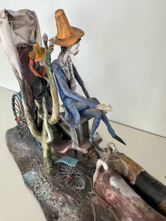 T. Morello "La Dama e il Cocchiere" (Die Dame und der Kutscher), Bildhauerei, Keramik, Andere, Braun (Foto 14 von 15)