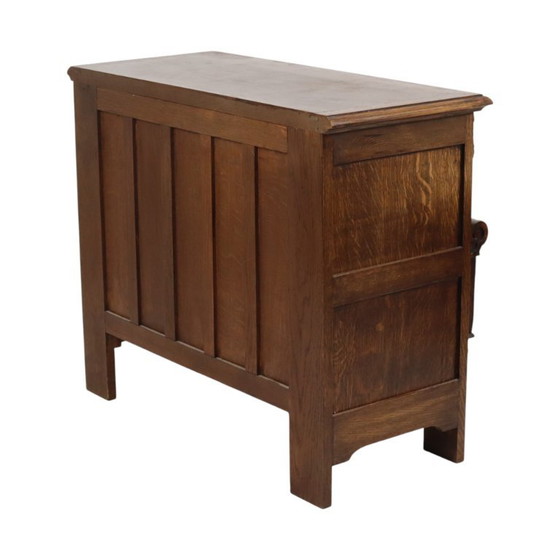 Vintage Oak Sculpted Chest of drawers Mythical Figures – Wood (photo 8 of 25)