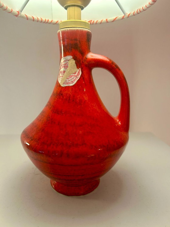 Image 1 of Kleine Bay Akzentlampe – kabellose Vasenlampe mit japanischem Seerosen-Stoff