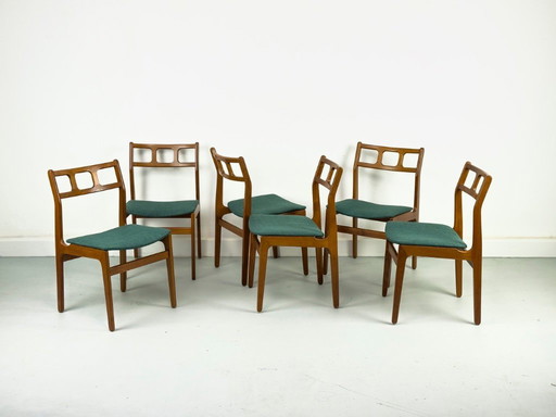 Danish Teak Dining Chairs, 1960s, Set of 6