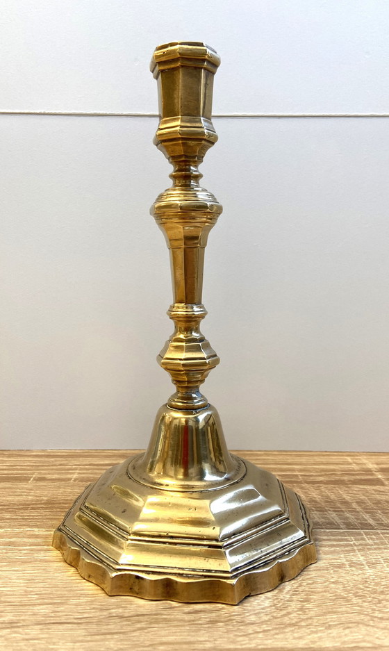Image 1 of Antieke kandelaar Kandelaar Fakkel Lodewijk XV periode Massief verguld brons