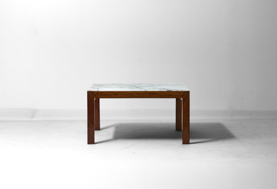 Image 1 of Minimalist coffee table in teak and marble by Alfred Hendrickx, 1960s