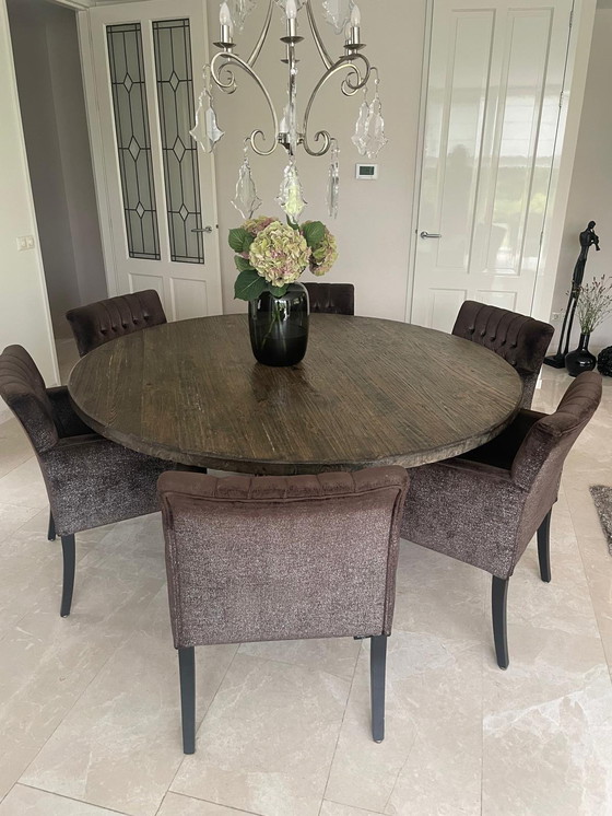 Image 1 of Interiors Dining Table Round with 6 Chairs