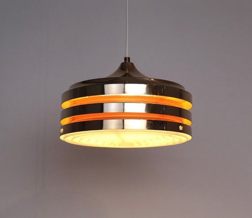 Vintage gold-colored layered pendant lamp by Carl Thore