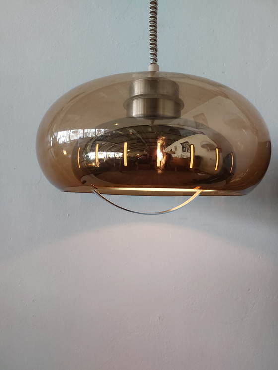 Image 1 of Lampe suspendue Space Age 70S Plexiglas / Chrome