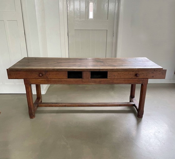 Image 1 of Table de ferme ancienne en bois, fin du XVIIIe siècle, France