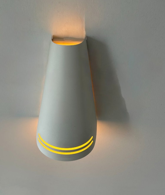 Image 1 of Coppia di applique in metallo bianco opaco, Paesi Bassi, 1980