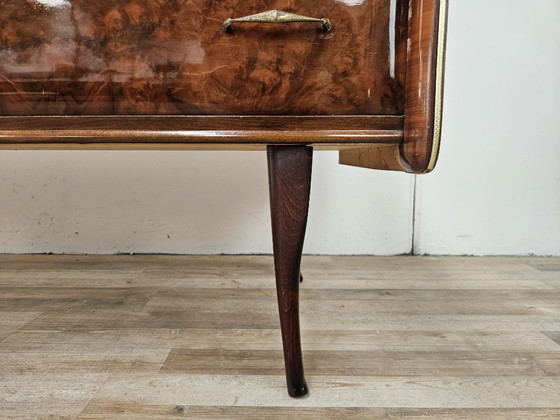 Image 1 of Walnut Burl Chest of Drawers with Double Glass Top