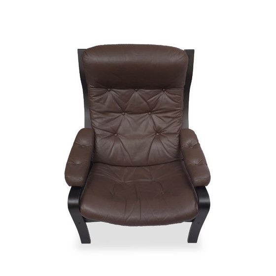 Image 1 of Sedia da salotto VIDJA | Poltrona in pelle di metà secolo | Vintage IKEA anni '70