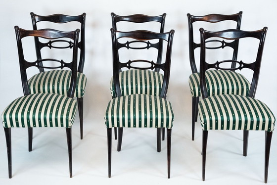 Image 1 of Mid-Century set of six dining chairs attributed to Paolo Buffa. Italy 1950s