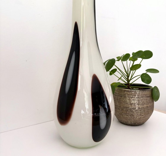 Grande vaso da terra fatto a mano. 55cm di altezza bianco/crema-nero – Vasi, Vetro (photo 2 of 6)