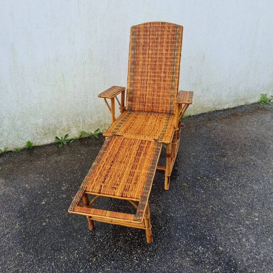 Image 1 of chaise longue in rattan, 1920