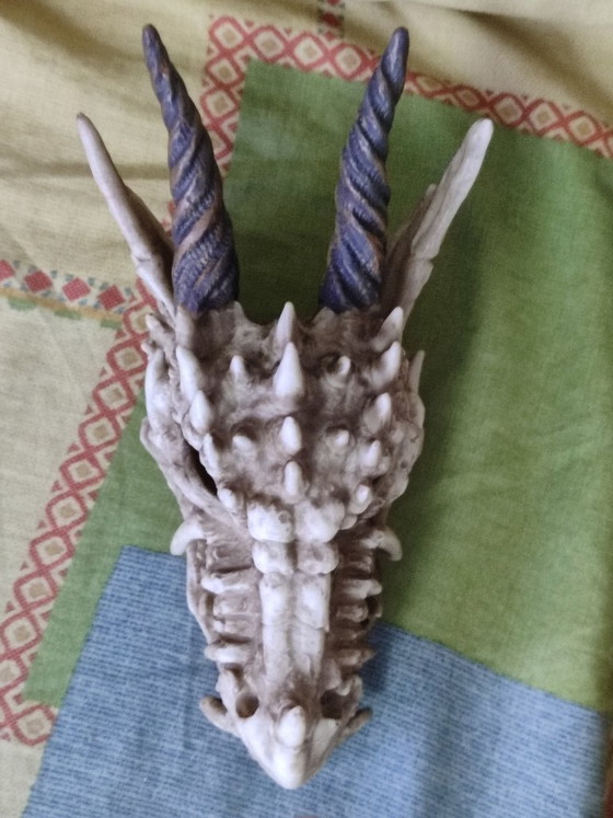 Image 1 of Hucha calavera Dragón (de resina)