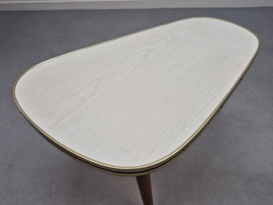 Image 1 of Vintage Plant Table with Light Wood-Look Formica Top.