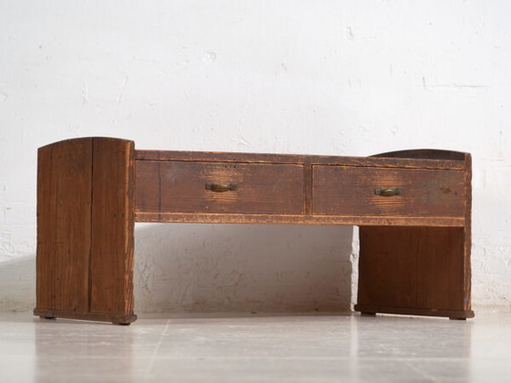Japanese Low Desk Table with Drawers in Cedar – Showa Period (c.1926–1970) – Coffee tables, Metal, Rustic (photo 31 of 40)