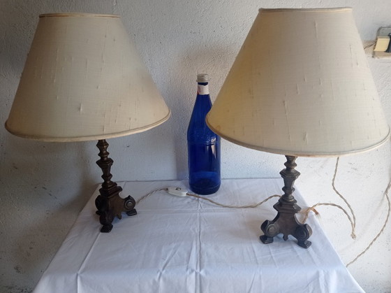 Lamps - Bronze - Transformed Candelabras – Table lamps, Textile (photo 33 of 38)
