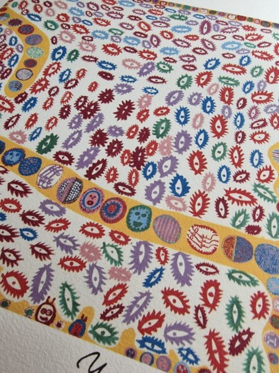 Image 1 of Offset Lithografy - genummer - incl COA - Yayoi Kusama - All the love overflowing (2013)