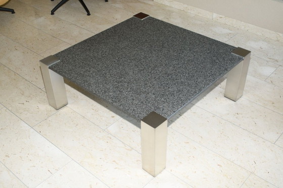 Table basse exclusive en granit et acier inoxydable 101 x 101 x 39 cm – Tables basses, Stone, rvs (photo 3 of 5)