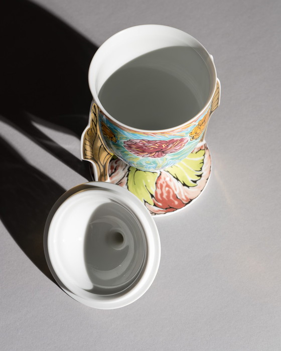 Image 1 of Rosenthal Künstler­tasse Nr. 28 Ernst Fuchs Sculptural Porcelain Cup with Cover