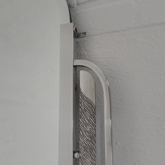 Image 1 of Specchio Art Déco con vetro tagliato e cornice in alluminio, anni &#39;30