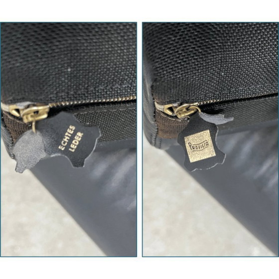 Image 1 of Midcentury Lounge Armchair - Profilia - Black Leather