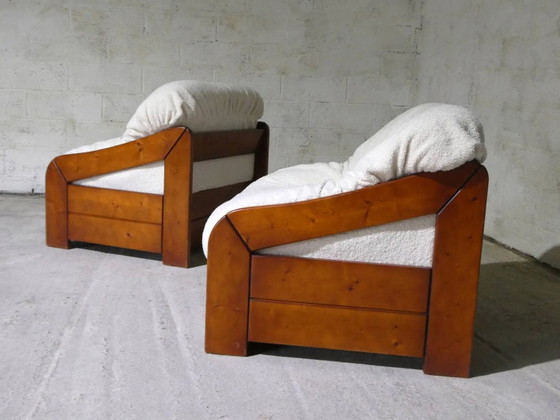 coppia di poltrone, 1970 – Legno, Brutalist (photo 8 of 9)