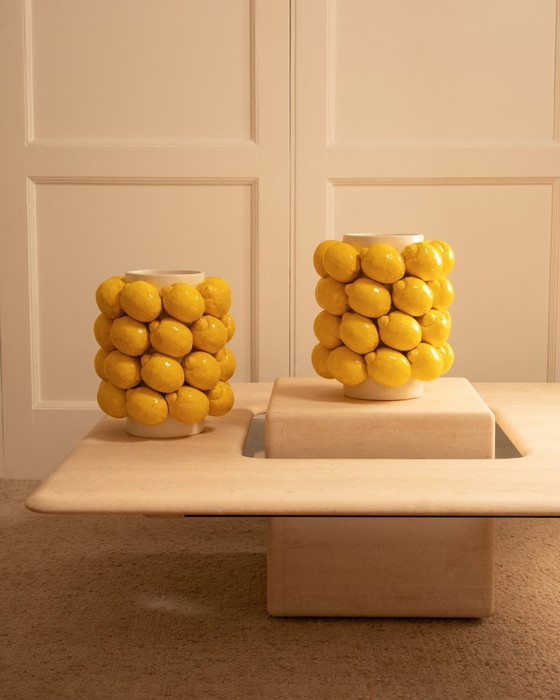 Image 1 of  Large ceramic lemon vase