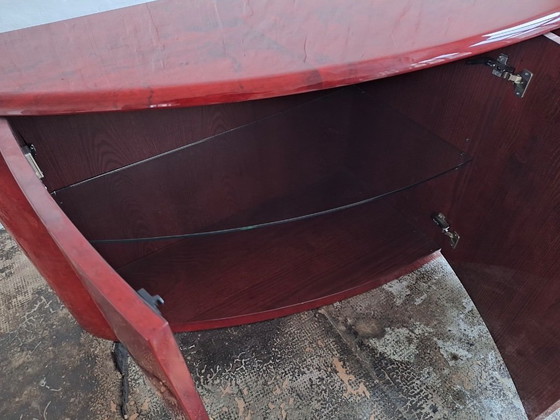 Italiaans bol dressoir in gelakt perkament van Aldo Tura – Leather (photo 4 of 16)