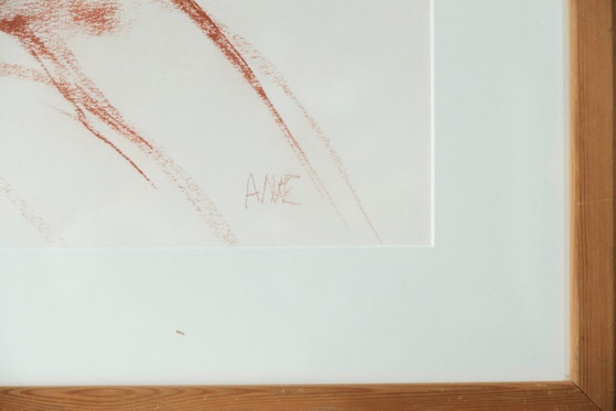 Image 1 of Anke Peddemors - – "Reclining Nude" – Original drawing (mixed media) with gallery label