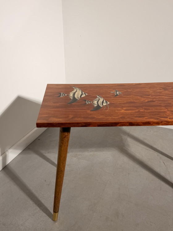 Vintage Mid-Century Coffee Table with Fish Motif (photo 2 of 4)