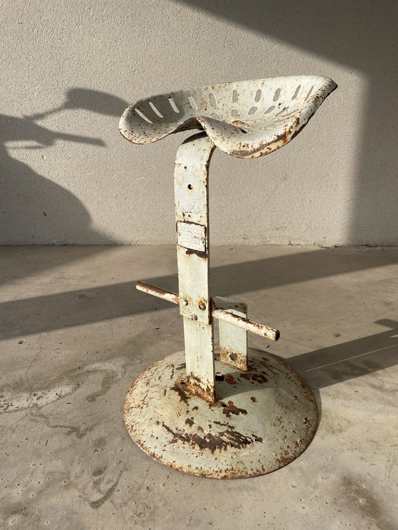 Image 1 of Vintage industrial stool - French stamped manufacture