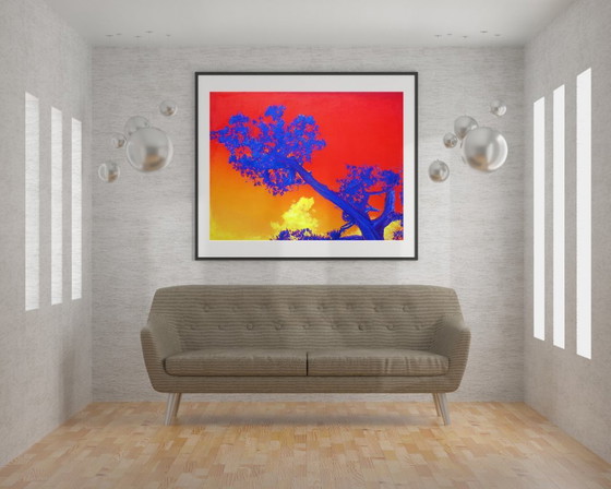 Pintura al óleo original, arte moderno, paisaje, cielo, testigo del tiempo. Puesta de sol. (photo 3 of 7)