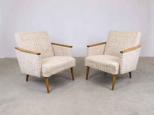 SET van 2 Vintage Fauteuils Clubchair MidCentury