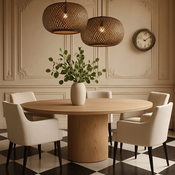 Image 1 of Ovaler Esstisch aus Eiche 1 Stück